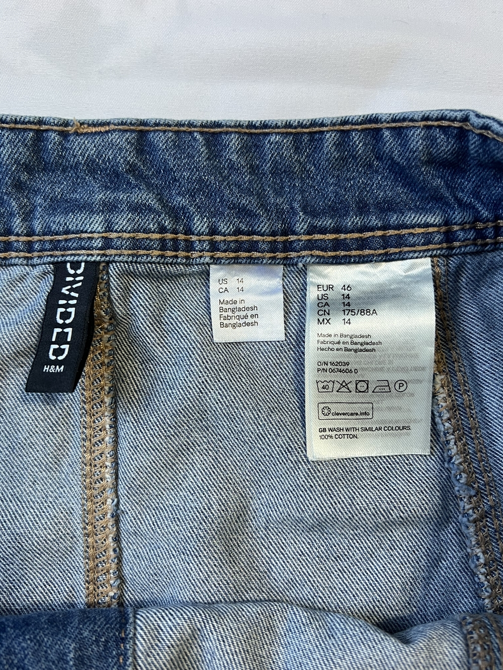 H&M Blue Button-Front A-Line Denim Skirt - Picture 3 of 5